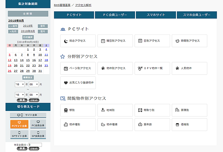 博士の不動産専門アクセス解析機能