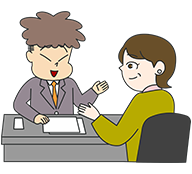 売却査定の相談をしているイラスト