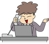 購入希望者と条件交渉をしているイラスト