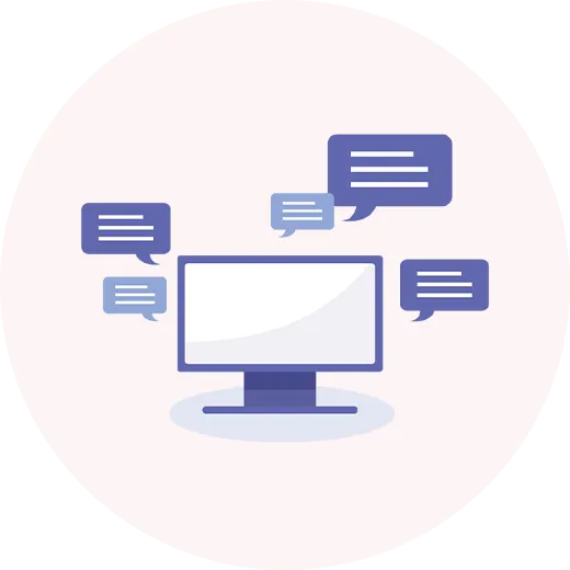 パソコンから様々な文章が出力されているイメージ画像