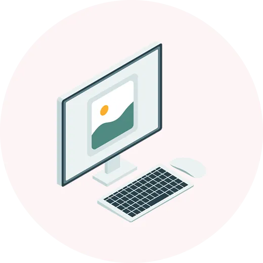 パソコン上で画像を作成しているイメージ画像