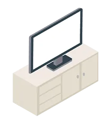 テレビが乗っているローチェストのイラスト