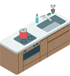 システムキッチンのイラスト